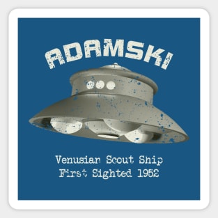 Adamski UFO Flying Saucer - Distressed Sticker